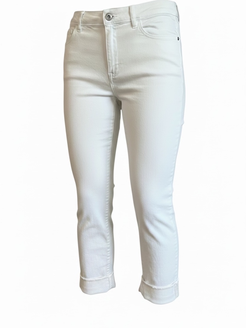 J. Jill White Authentic Fit Slim Ankle Jeans Raw Hem